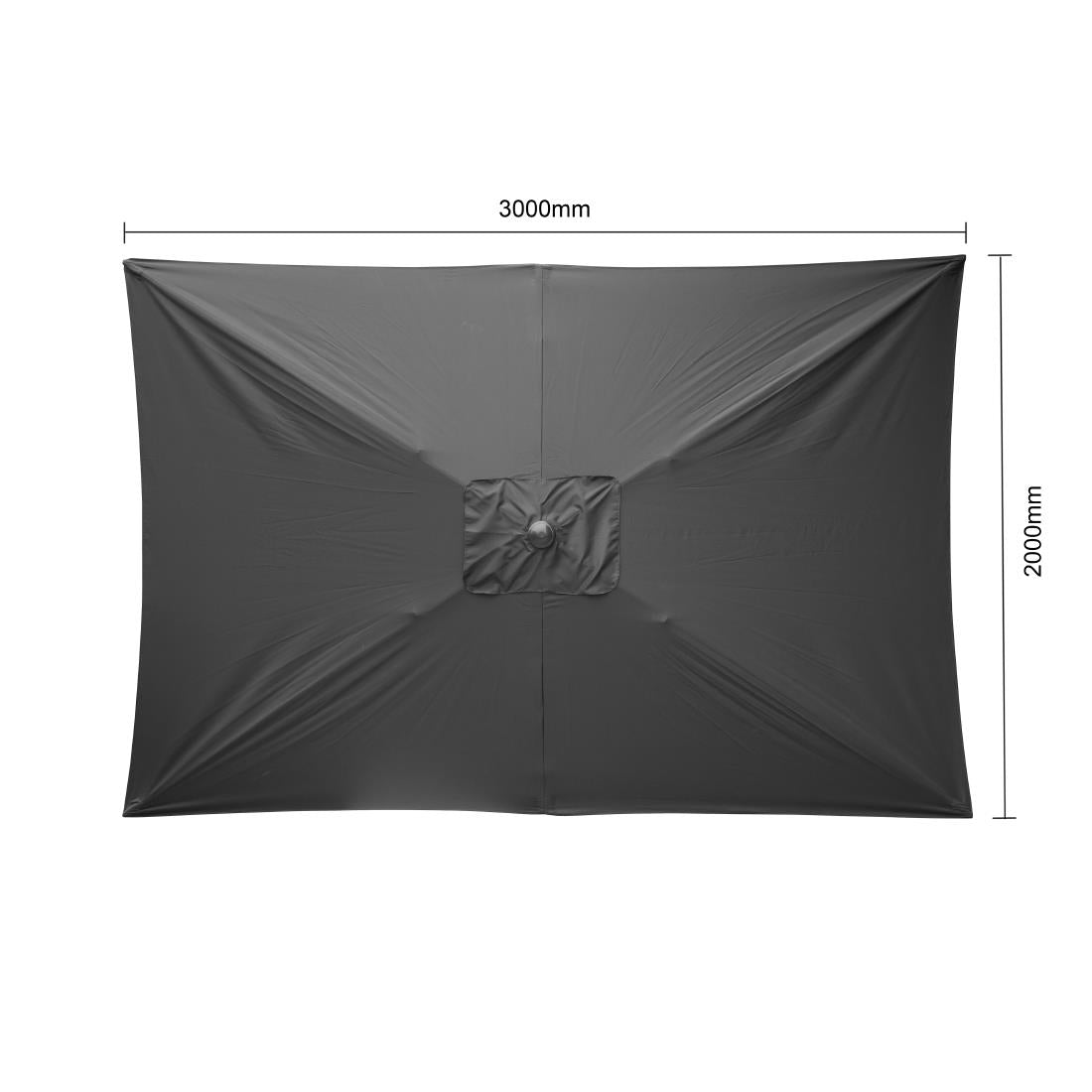 Parasol rectangulaire Bolero Seville 2x3m noir - Bolero - DZ871