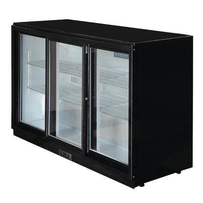 Arrière-bar trois portes coulissantes Polar Série G noir 330L - Polar - GL006
