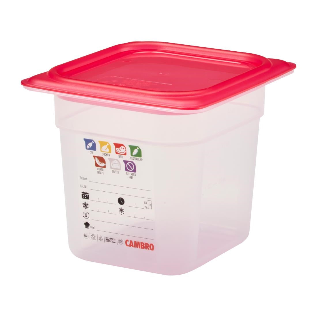Bac en polypropylène Cambro Safetrak IML GN 1/6 150mm - Cambro - JN517