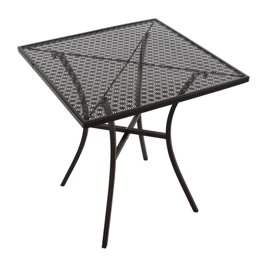 Table bistro carrée en acier ajouré Bolero noire 700mm - Bolero - GG706