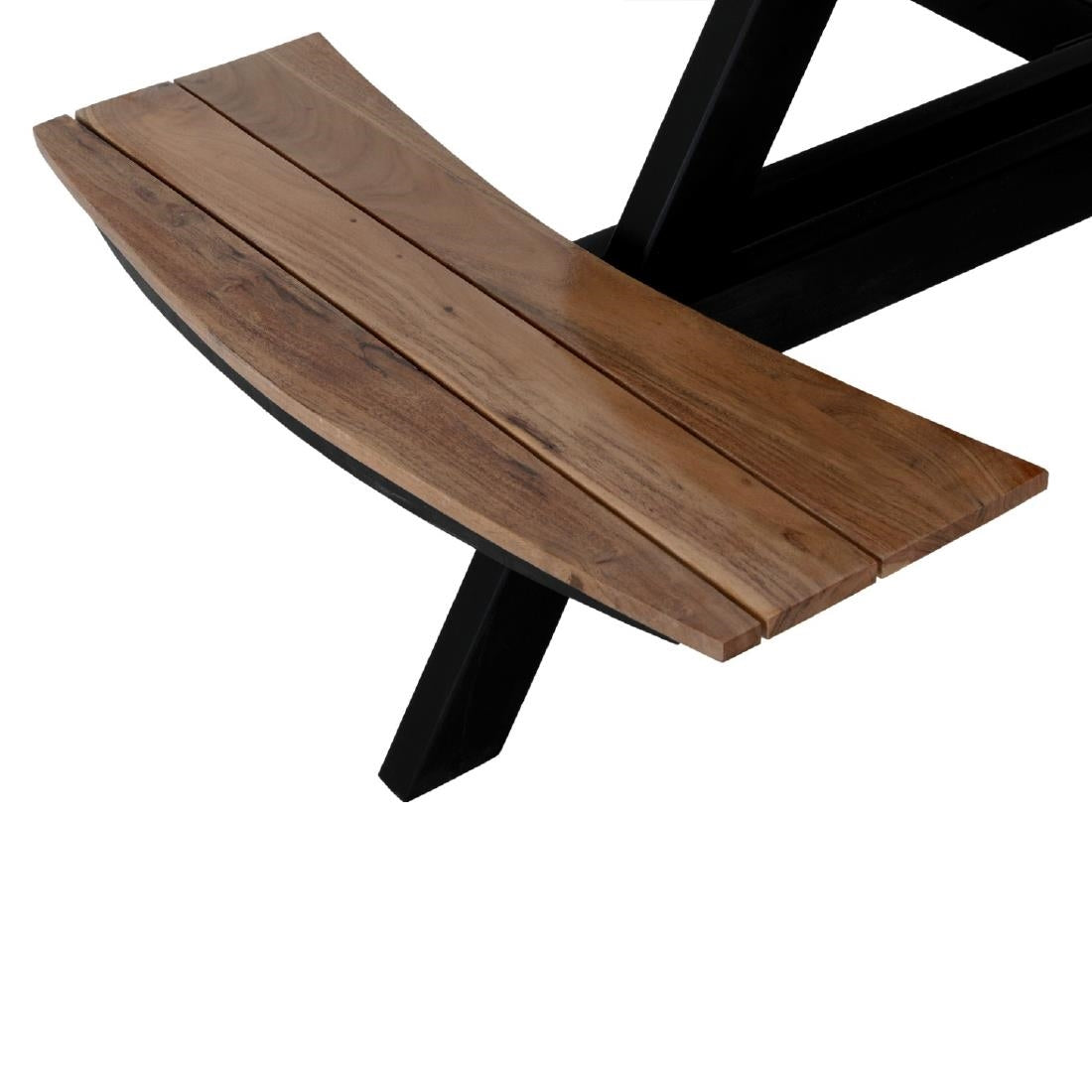 Ensemble table de pique-nique ronde Acacia avec bancs Bolero - Bolero - JE892