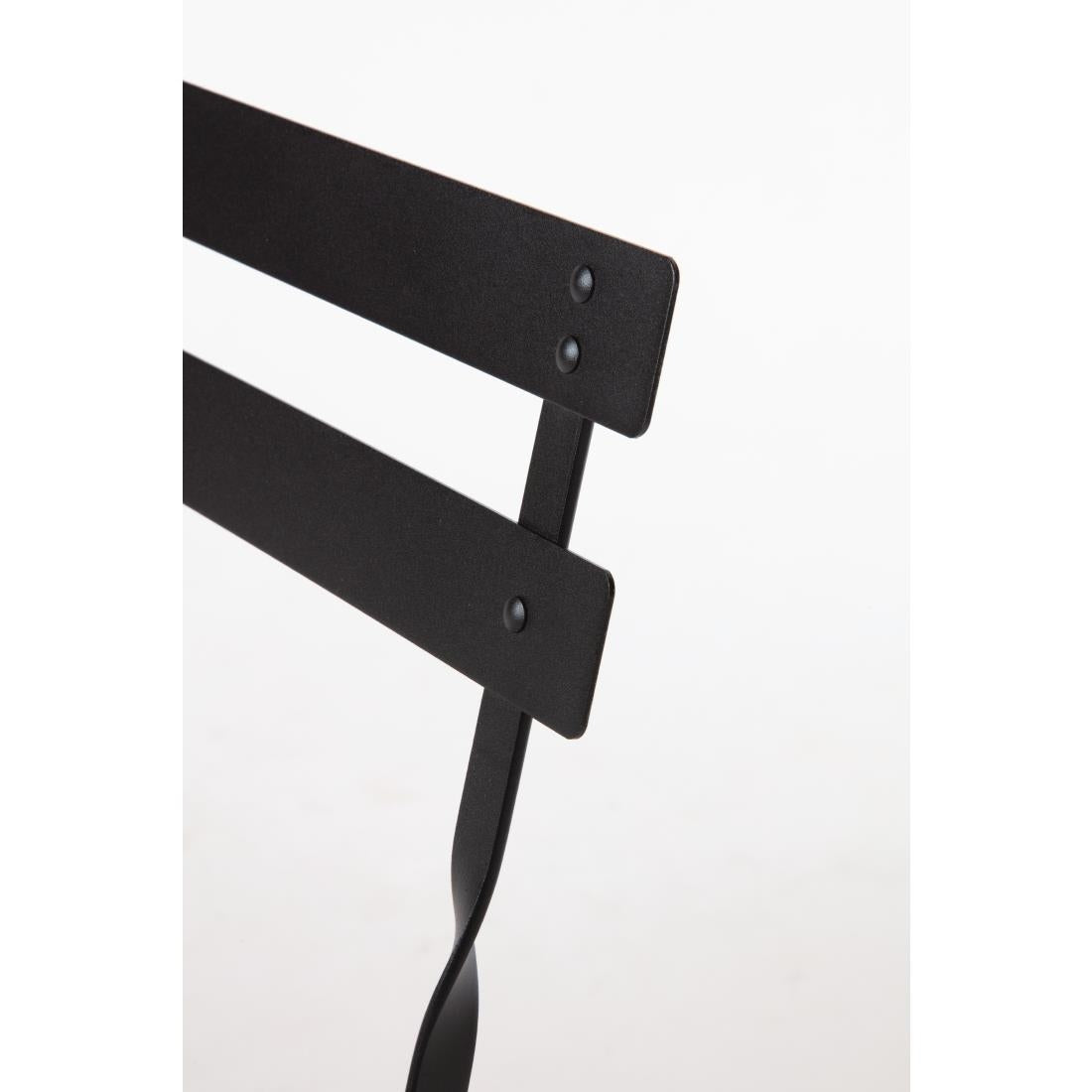 Chaises de terrasse pliantes en acier Bolero noires (Lot de 2) - Bolero - GH553