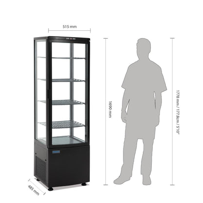 Vitrine réfrigérée avec portes incurvées Polar Série C noire 235L - Polar - DP289