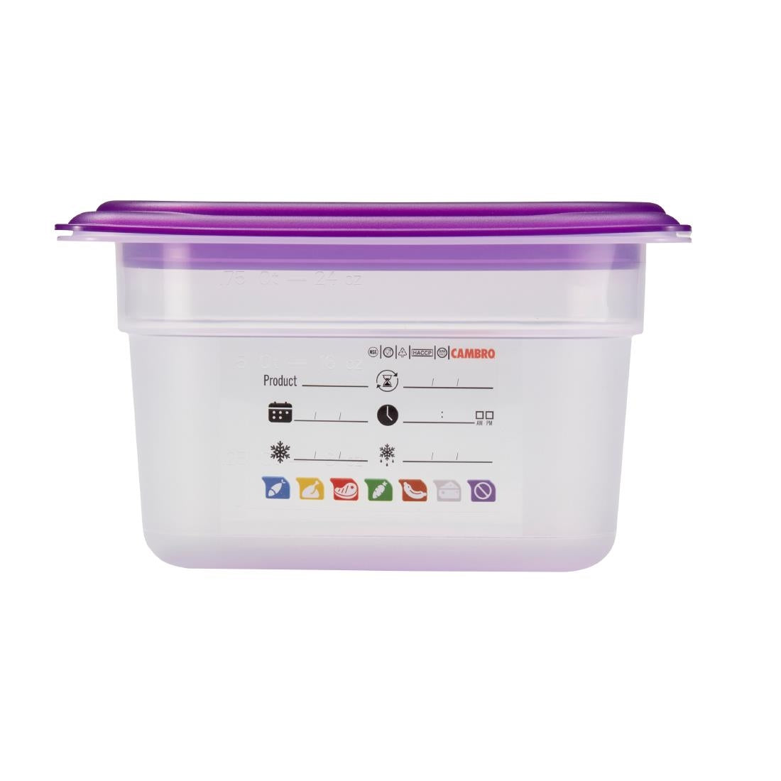Bac en polypropylène Cambro Safetrak IML GN 1/9 100mm - Cambro - JN519