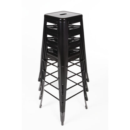 Tabourets hauts en acier galvanisé Bolero Bistro noirs (lot de 4) - Bolero - DL881