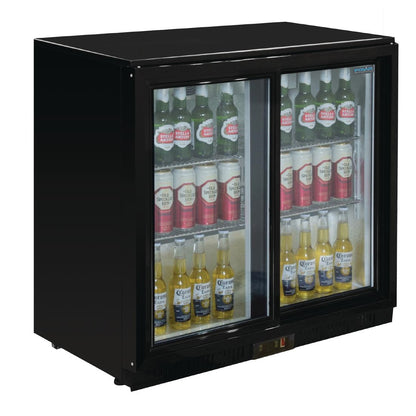Arrière-bar deux portes coulissantes Polar Série G noir 208L - Polar - GL003