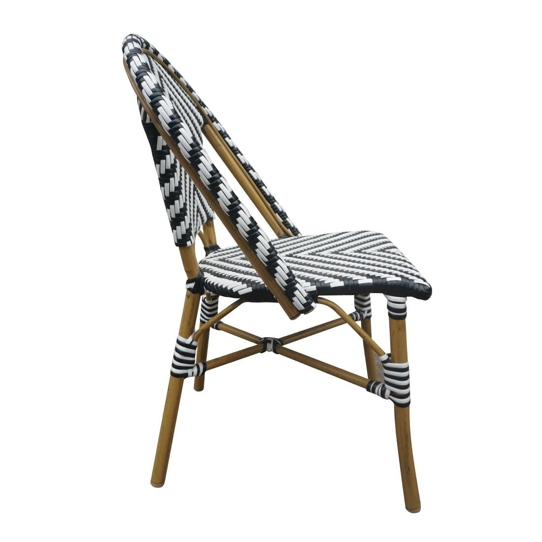 Chaises style parisien en rotin PE Bolero noires (lot de 2) - Bolero - CH111