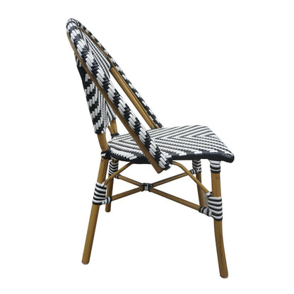 Chaises style parisien en rotin PE Bolero noires (lot de 2) - Bolero - CH111