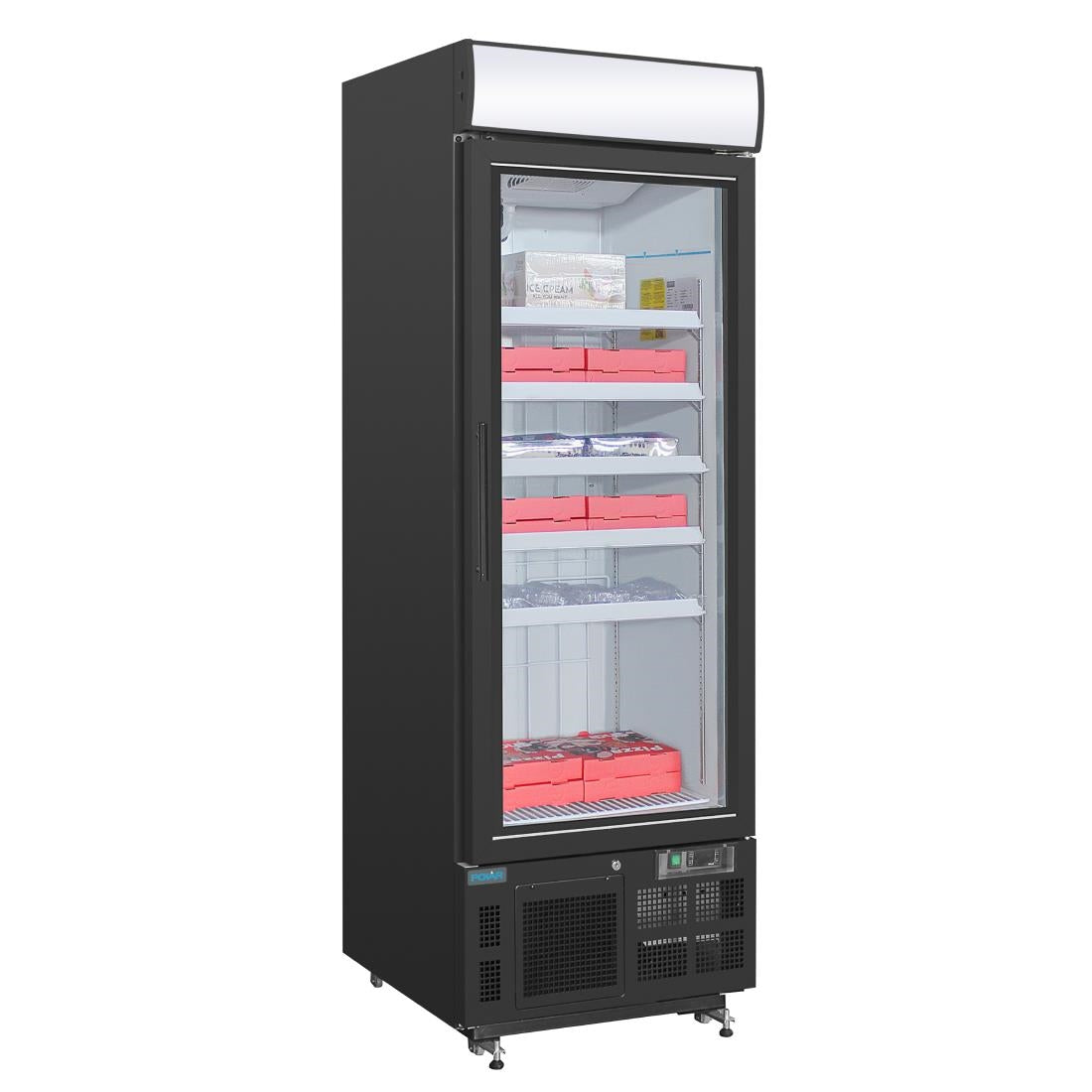 Vitrine réfrigérée négative avec caisson lumineux Polar Série G 412L noire - Polar - GH428
