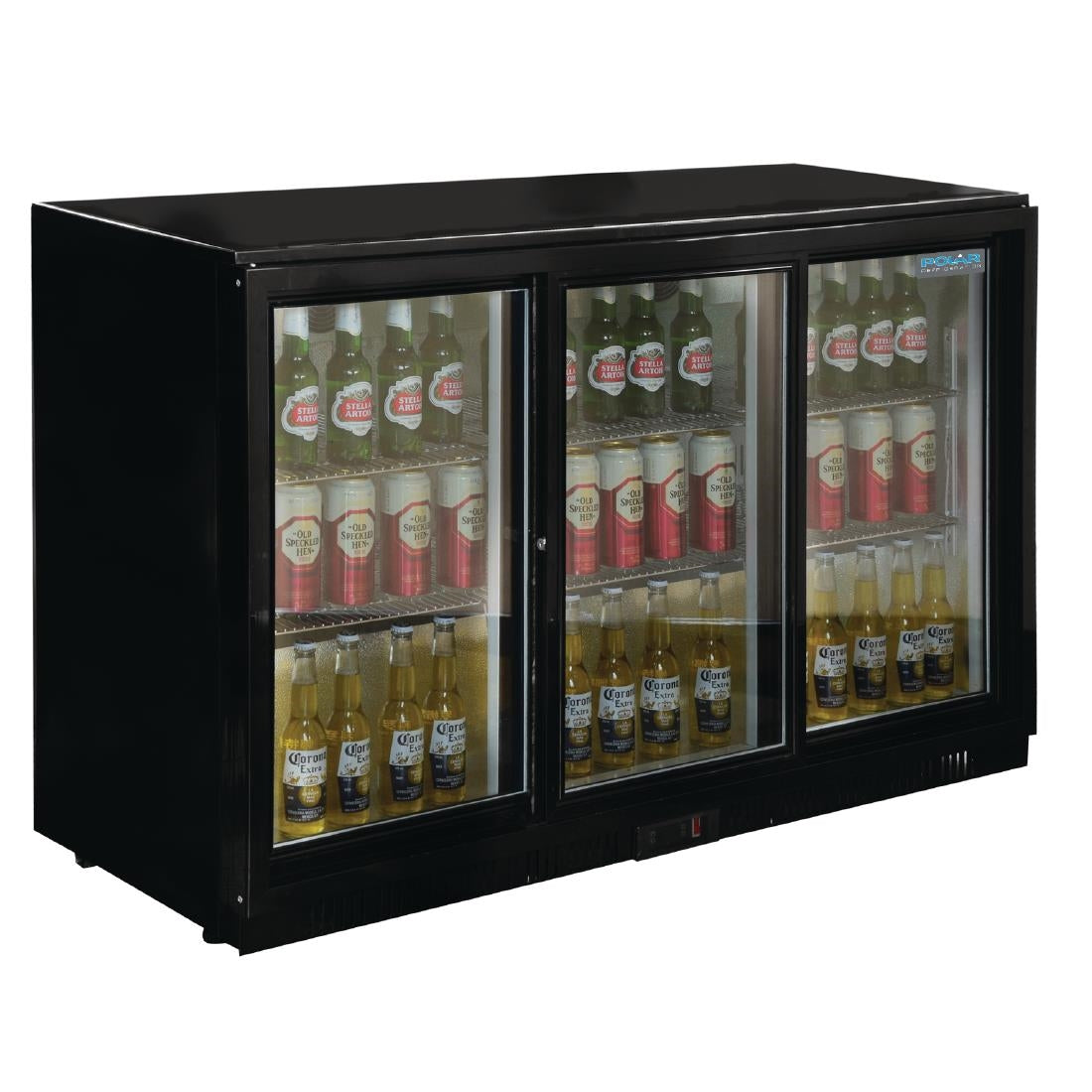 Arrière-bar trois portes coulissantes Polar Série G noir 330L - Polar - GL006