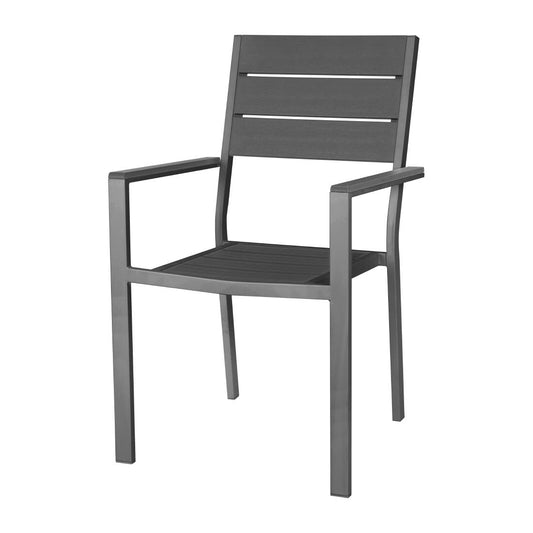 Fauteuils à lattes Bolero Valletta gris (lot de 4) - Bolero - HZ022