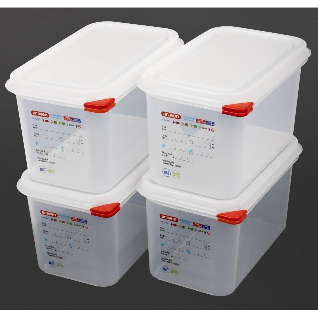 Boîte alimentaire GN 1/4 Araven 4,3L (lot de 4) - Araven - T985