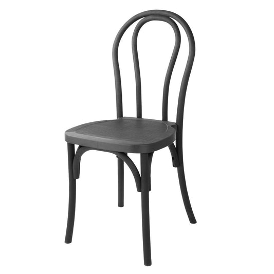 Chaises en résine style bois courbé Bolero Soho noires (lot de 4) - Bolero - HW286