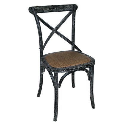 Chaises en bois patiné avec dossier croisé Bolero noires (lot de 2) - Bolero - GG654