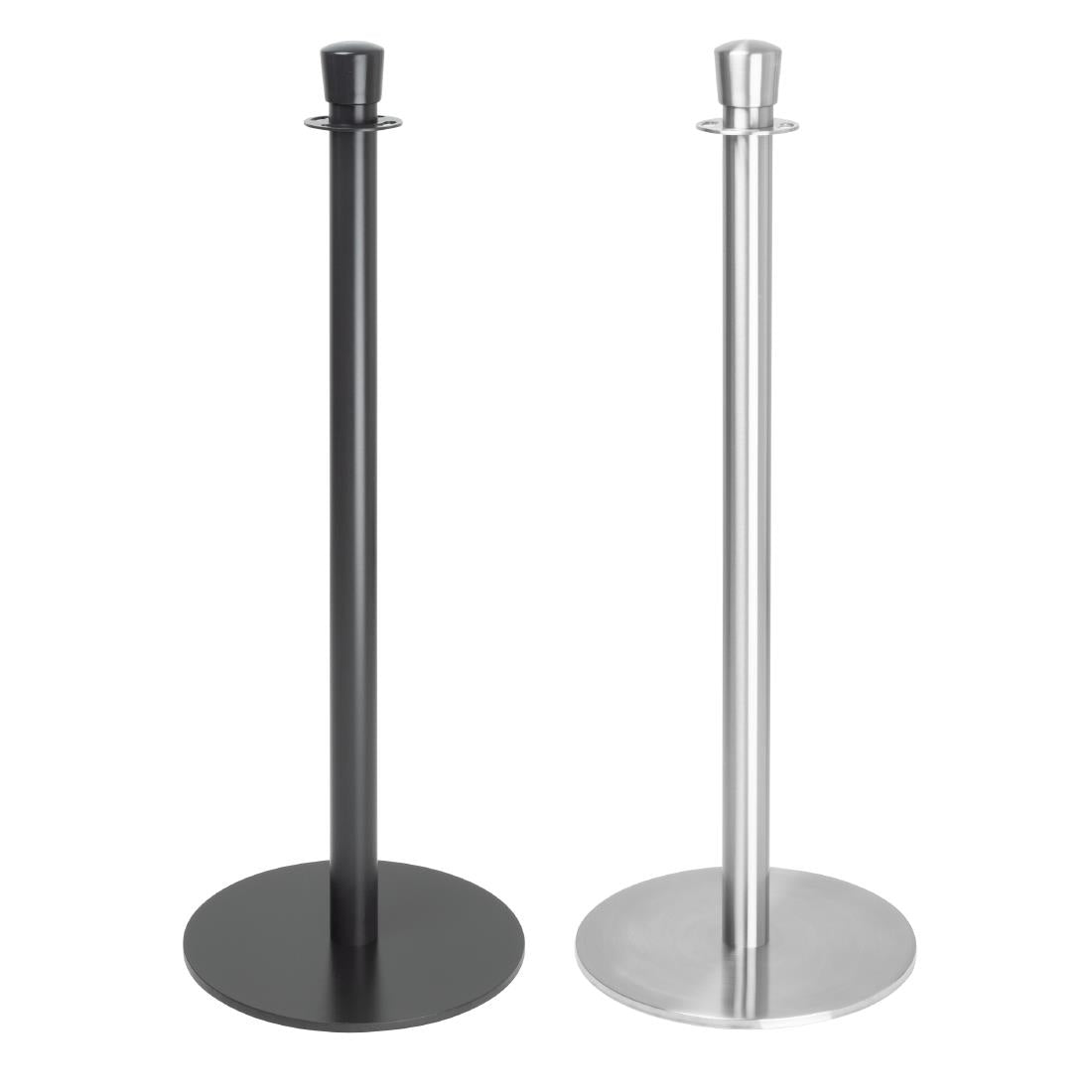 Poteaux d'accueil base plate Bolero inox brossé (lot de 2) - Bolero - GP639