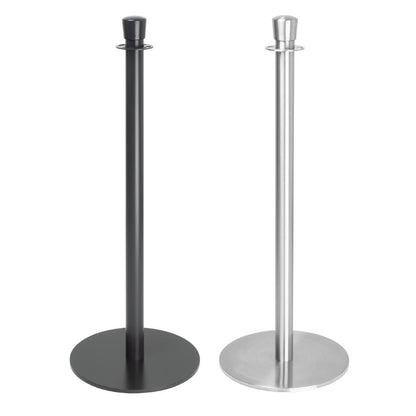 Poteaux d'accueil base plate Bolero inox brossé (lot de 2) - Bolero - GP639