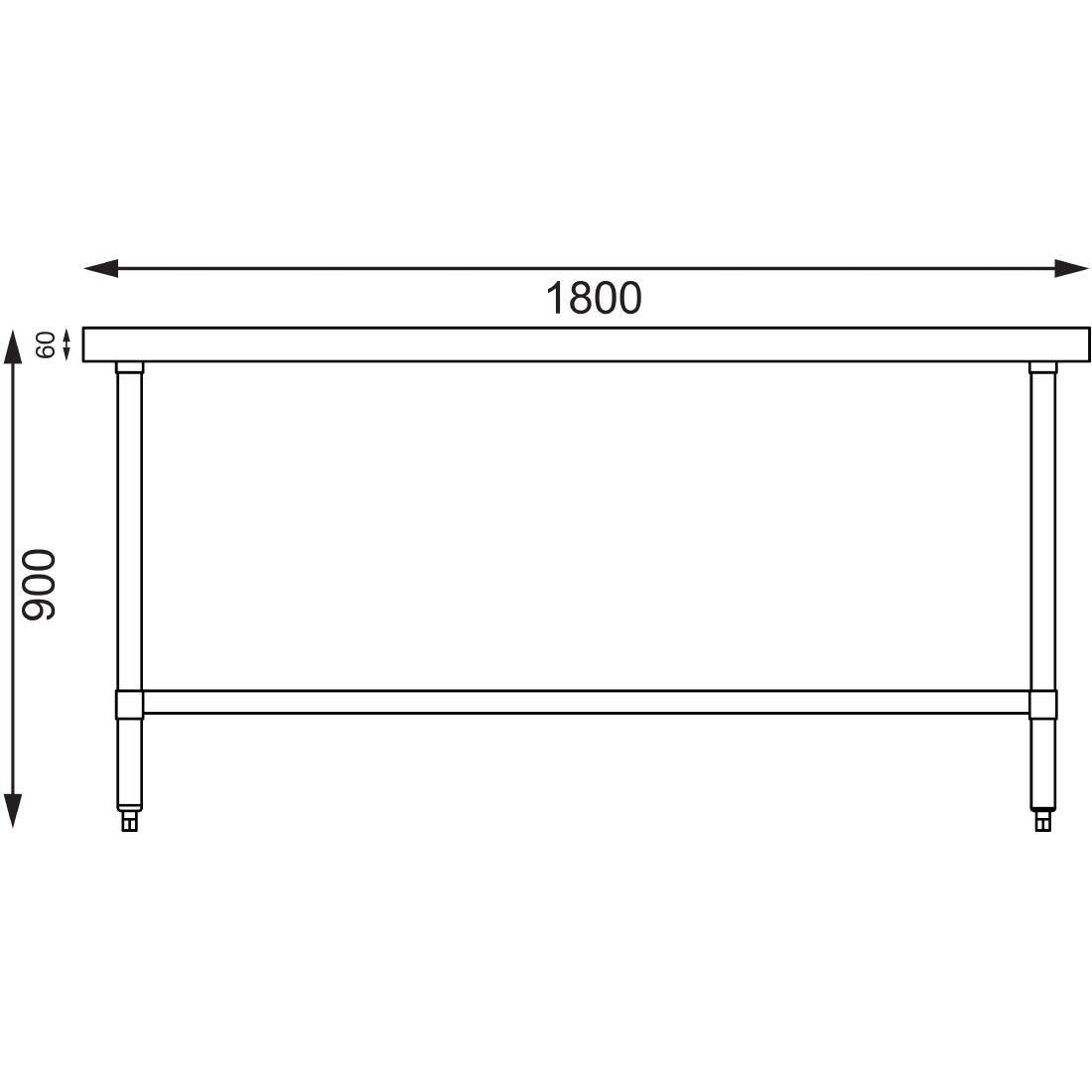 Table inox centrale Vogue 1800mm - Vogue - GL279