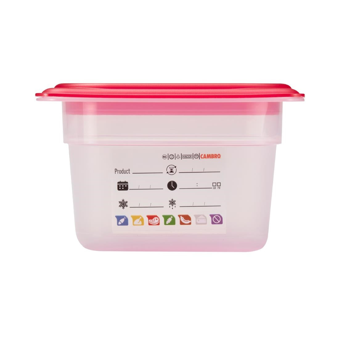 Bac en polypropylène Cambro Safetrak IML GN 1/6 100mm - Cambro - JN516