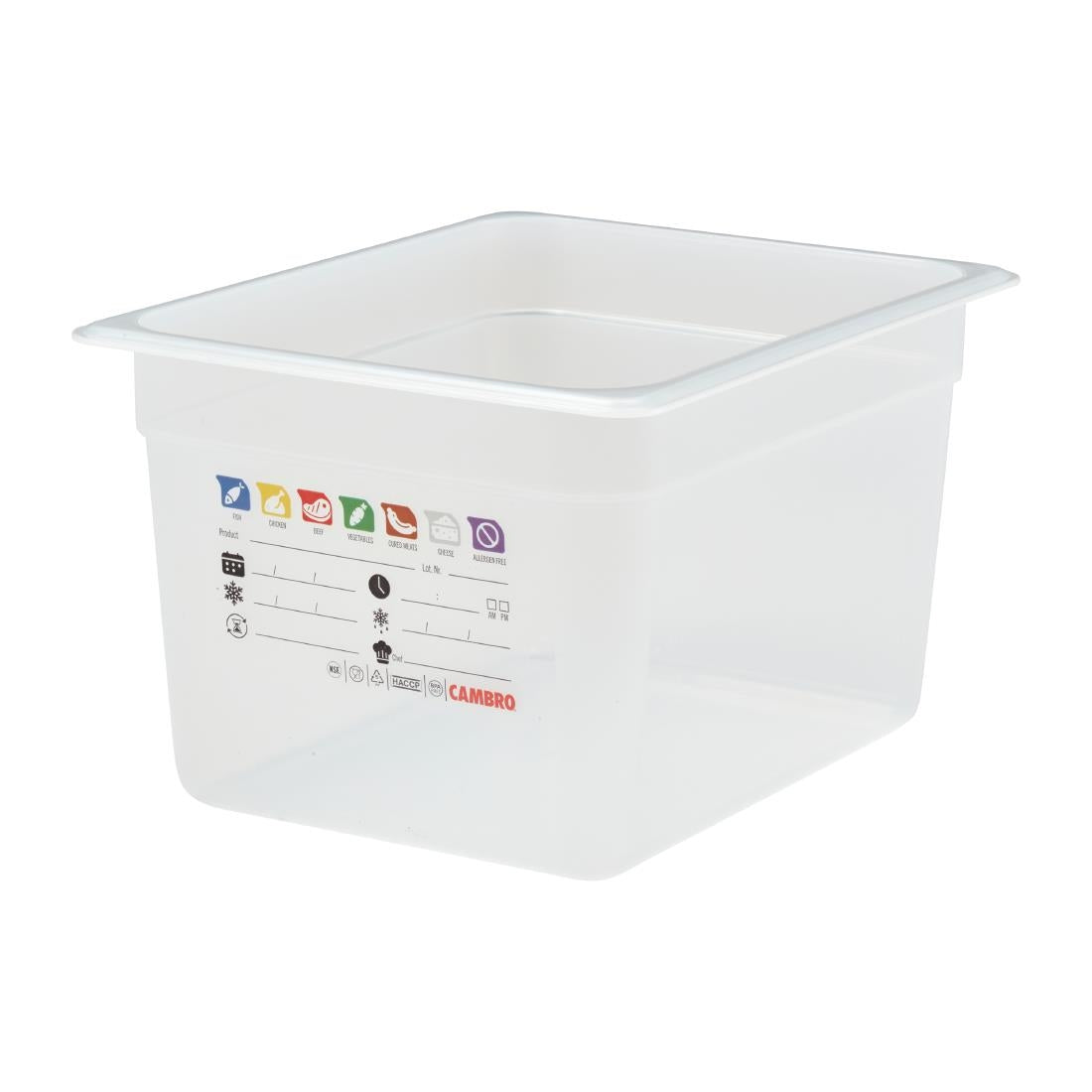 Bac en polypropylène Cambro Safetrak IML GN 1/2 200mm - Cambro - JN507
