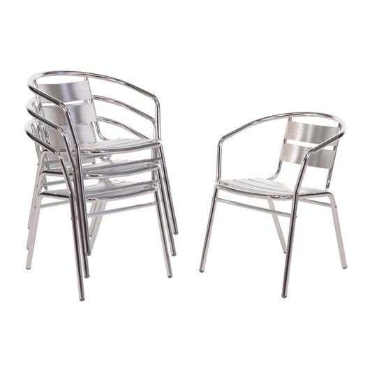 Fauteuils empilables en aluminium Bolero (lot de 4) - Bolero - U419