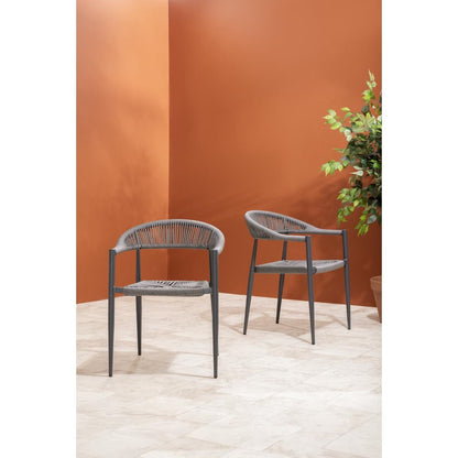 Fauteuils d'extérieur en rotin PE tressé Bolero Eden anthracite (lot de 4) - Bolero - HZ590