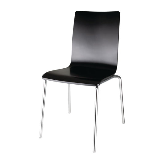 Chaise dossier carré noire Bolero lot de 4 - Bolero - GR345