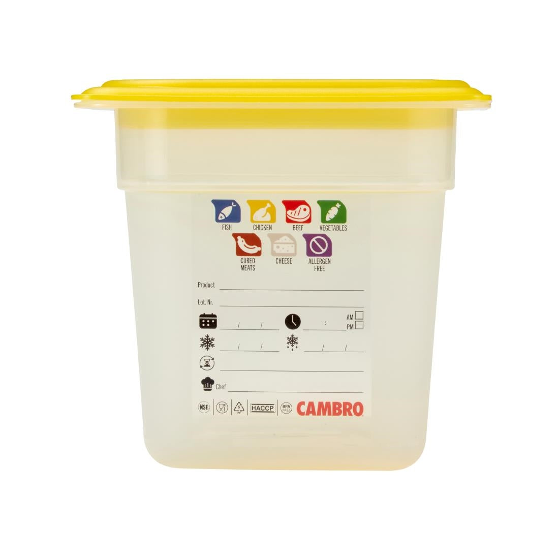 Bac en polypropylène Cambro Safetrak IML GN 1/4 150mm - Cambro - JN514