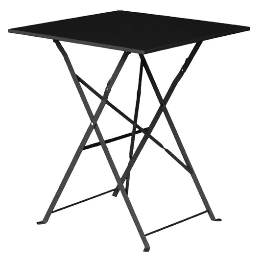 Table de terrasse carrée en acier Bolero noire 600mm - Bolero - GK989