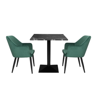 Table carrée Bolero Complete effet pierre noire 700mm - Bolero - HW851