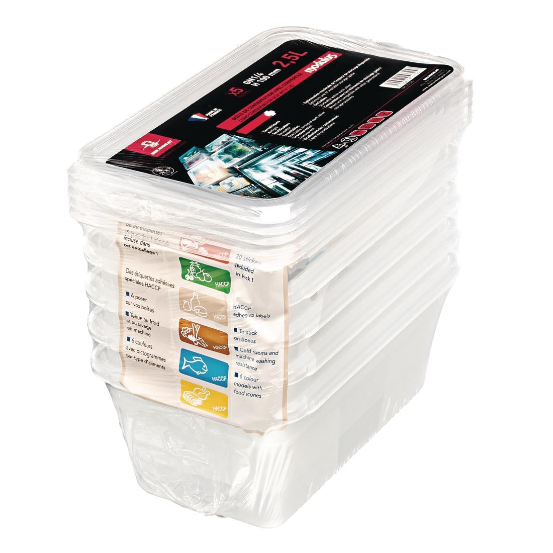 Boîte de stockage GN1/4 Matfer Bourgeat Modulus utilisation intensive 3,5L (lot de 5) - Matfer Bourgeat - CC329
