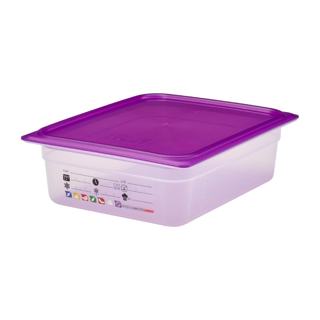 Bac en polypropylène Cambro Safetrak IML GN 1/2 100mm - Cambro - JN505