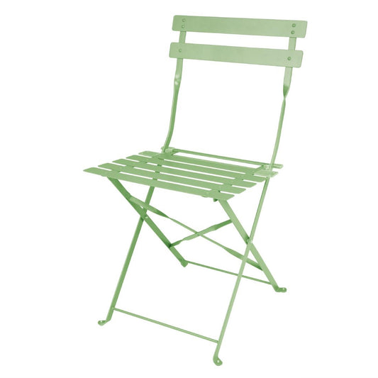 Chaises de terrasse pliantes en acier Bolero vert clair (lot de 2) - Bolero - FT270