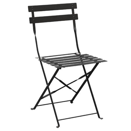 Chaises de terrasse pliantes en acier Bolero noires (Lot de 2) - Bolero - GH553