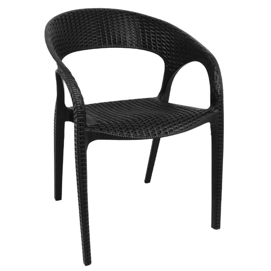 Fauteuils enveloppants en rotin PP Bolero noirs (lot de 4) - Bolero - GR363