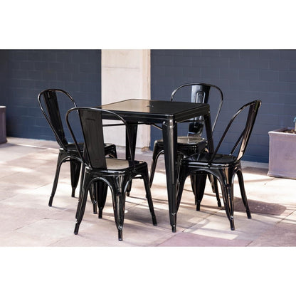Table carrée en acier noir Bolero Bistro 668mm - Bolero - GC867