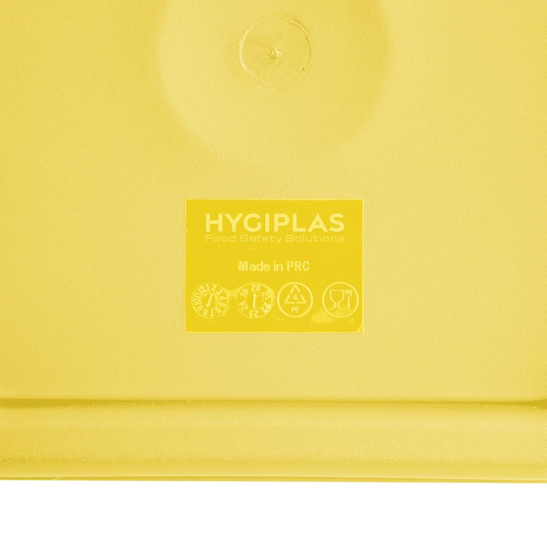Couvercle moyen carré pour boîte alimentaire Hygiplas jaune - Hygiplas - FX138