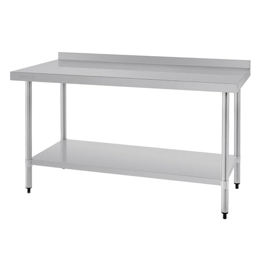 Table de préparation avec rebord en acier inoxydable Vogue 1500 x 600mm - Vogue - T382