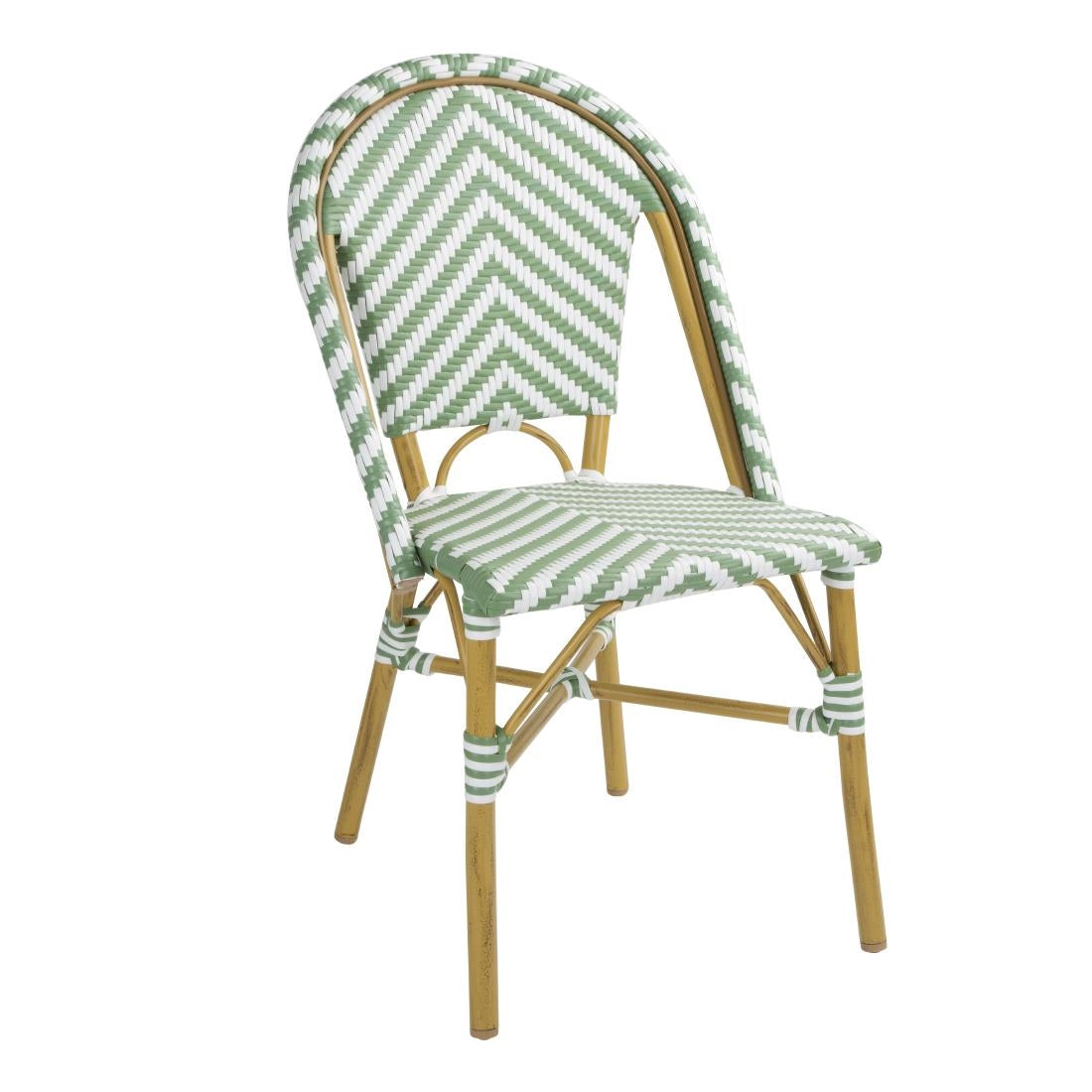 Chaises style parisien en polyrotin PE Bolero vert clair (lot de 2) - Bolero - FU535