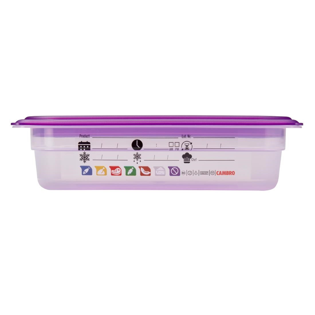 Bac en polypropylène Cambro Safetrak IML GN 1/4 65mm - Cambro - JN512