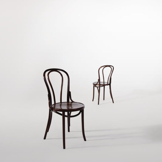 Chaises bistrot en bois courbé Fameg finition noyer (lot de 2) - Fameg - CF139