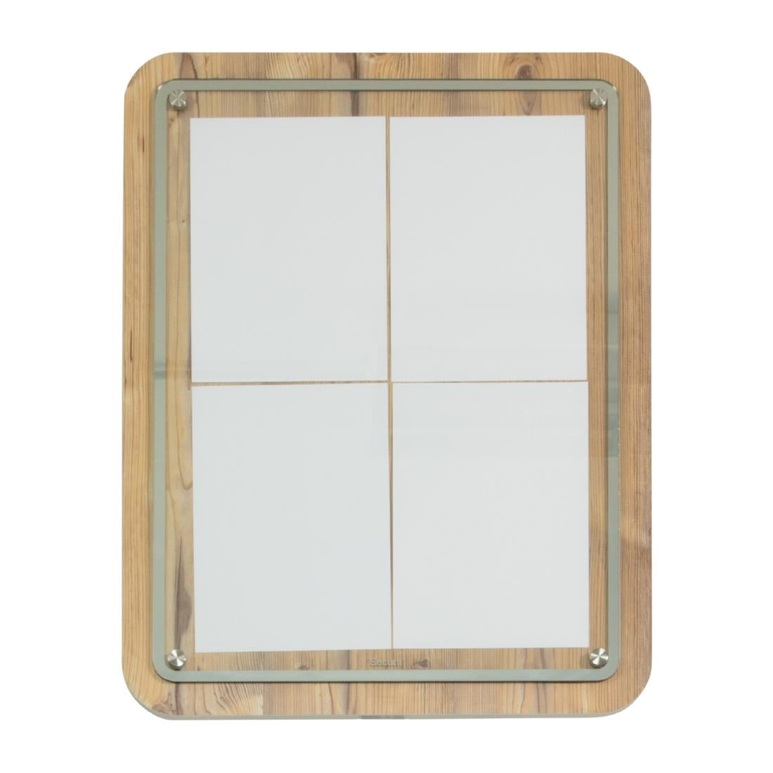 Porte-menu mural en chêne Securit 4xA4 (sans poteau ni socle) - Securit - CU939