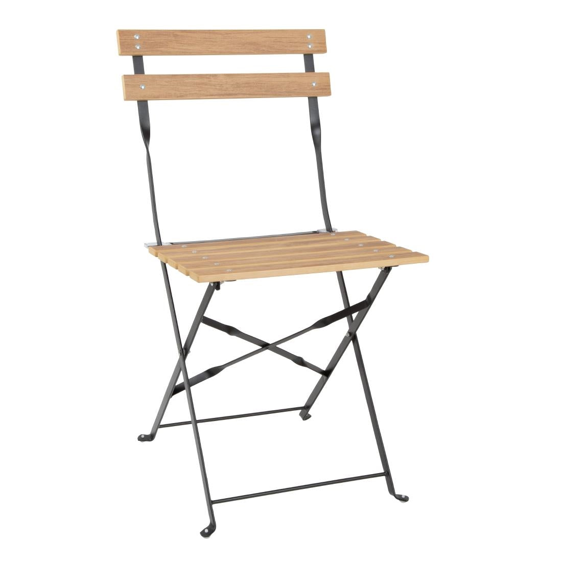 Chaises de terrasse pliantes Bolero Perth effet bois (lot de 2) - Bolero - FU539