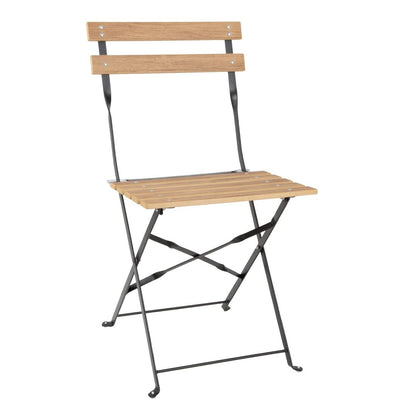 Chaises de terrasse pliantes Bolero Perth effet bois (lot de 2) - Bolero - FU539