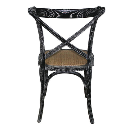 Chaises en bois patiné avec dossier croisé Bolero noires (lot de 2) - Bolero - GG654