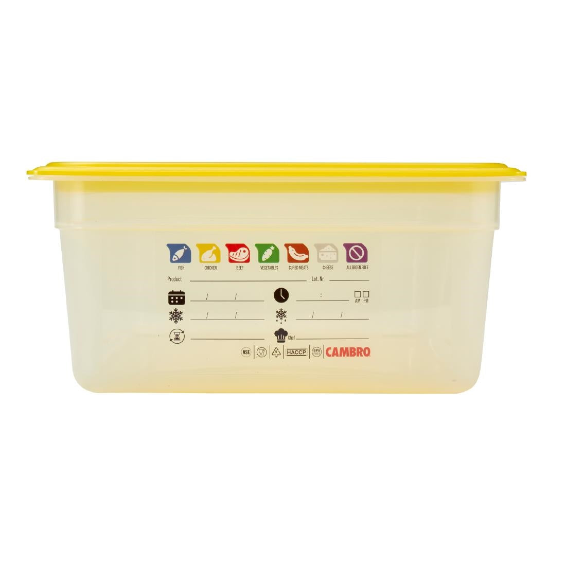 Bac en polypropylène Cambro Safetrak IML GN 1/1 150mm - Cambro - JN502