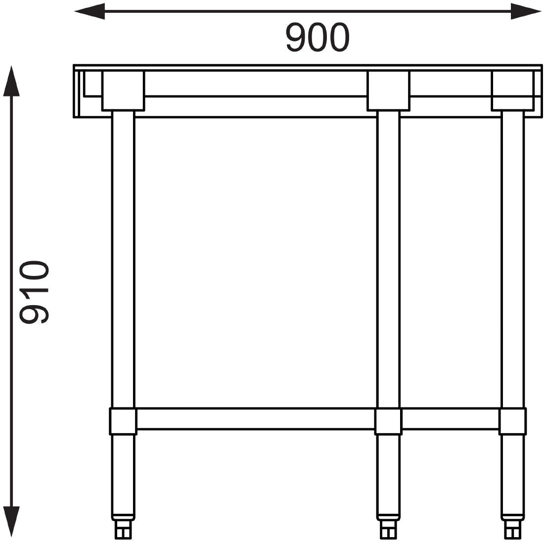 Table d'angle inox Vogue 700mm - Vogue - GL278
