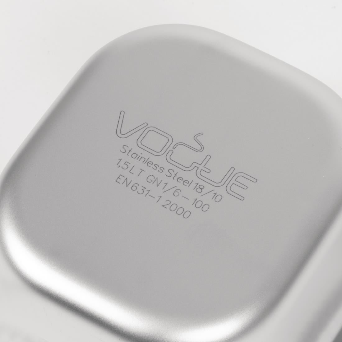 Bac inox 18/10 GN 1/6 professionnel Vogue 100mm - Vogue - DW450