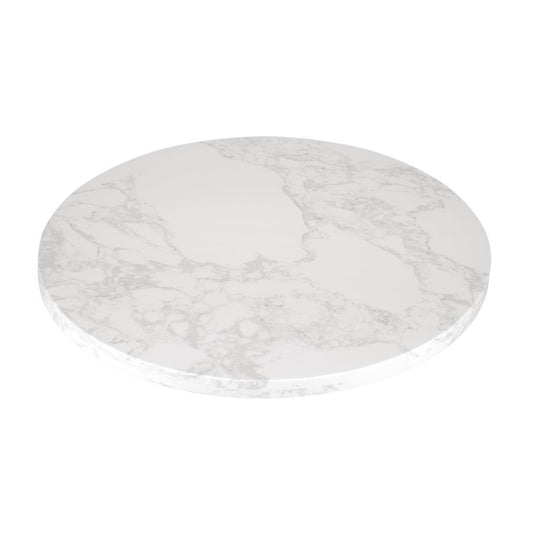 Plateau de table rond effet marbre Bolero blanc 600mm - Bolero - DC300