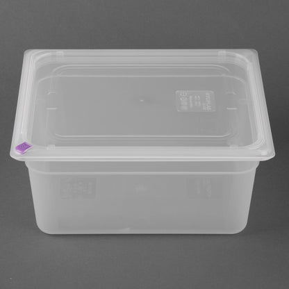 Bacs PP Hygiplas Click GN 1/2 avec couvercles et 7 clips de couleur 150mm 8,9L (lot de 4) - Hygiplas - FZ090