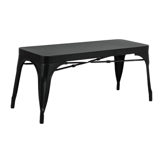 Bancs en métal noir Bolero Bistro 1000 mm (lot de 2) - Bolero - JA328